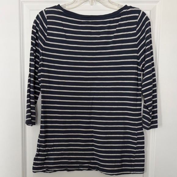 Merona Blue and White Striped Cotton Tee - Picture 4 of 4
